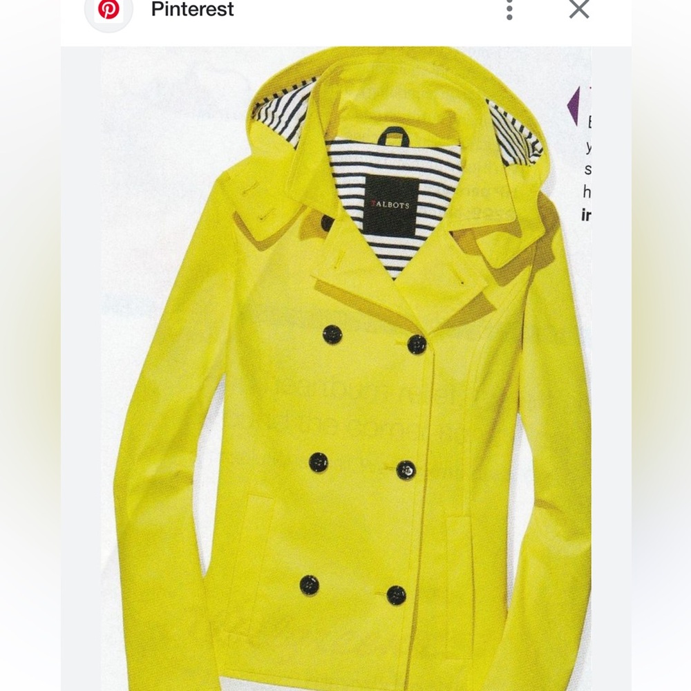 Talbots Women’s 2025 Yellow Raincoat sz xs - Picture 3 of 11